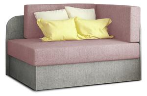 Mala sofa na razvlačenje ROSA, svijetlo roza/svijetlo siva