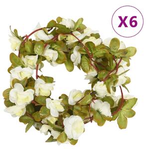 VidaXL Vijenci od umjetnog cvijeća 6 kom boja bijele 250 cm