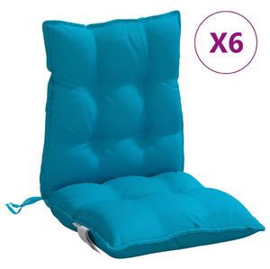VidaXL Jastuci za stolicu s niskim naslonom 6 kom svjetloplavi tkanina