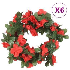VidaXL Vijenci od umjetnog cvijeća 6 kom boja proljetnih crvena 250 cm