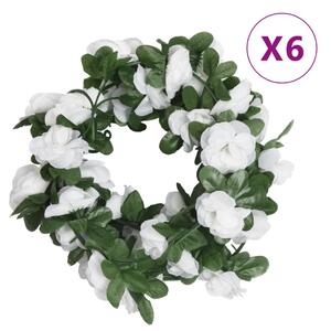 VidaXL Vijenci od umjetnog cvijeća 6 kom boja proljetnih bijela 250 cm