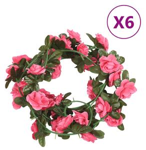 VidaXL Vijenci od umjetnog cvijeća 6 kom boje crveno ružičaste 240 cm