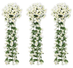 VidaXL Vijenci od umjetnog cvijeća 3 kom boje bijele 85 cm