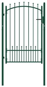 VidaXL Vrata za ogradu sa šiljcima čelična 100 x 150 cm zelena