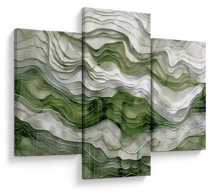 Slika - Zeleni i bijeli valovi (90x60 cm)