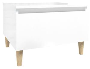 VidaXL Bočni stolić sjajni bijeli 50 x 46 x 35 cm konstruirano drvo