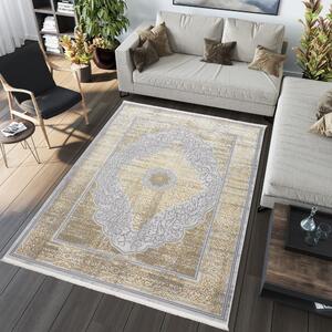 Ekskluzivni moderni sivi tepih sa zlatnim orijentalnim uzorkom Širina: 200 cm | Duljina: 300 cm