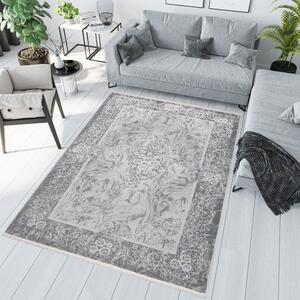 Moderni bijeli i sivi dizajn unutarnjeg tepiha s uzorkom Širina: 120 cm | Duljina: 170 cm