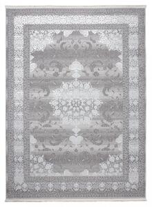 Ekskluzivni bijeli i sivi dizajnerski unutarnji tepih s uzorkom Širina: 200 cm | Duljina: 300 cm