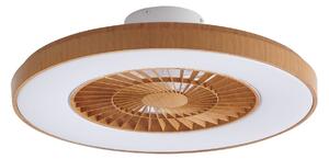 Teleo LED Stropni ventilator CCT Drvo - Lindby Lindby, Teleo, prigušiv, Drvo, Dnevna soba, Plastika, Moderan