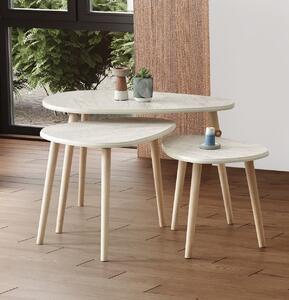 Zondo.hr Set stolića za kavu (3 kom.) Alva (travertin). Akcija -30%. 1144478