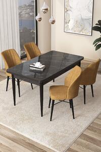 Zondo.hr Blagovaonski set Arpo (crni mramor + cappuccino) (za 4 osobe). Akcija -30%. 1144487