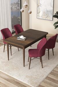 Zondo.hr Blagovaonski set Arpo (barokni orah + bordo) (za 4 osobe). Akcija -30%. 1144502