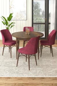Zondo.hr Blagovaonski set Roxie (barokni orah + bordo) (za 4 osobe). Akcija -31%. 1144564