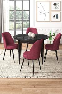Zondo.hr Blagovaonski set Torra (crni mramor + bordo) (za 4 osobe). Akcija -32%. 1144582