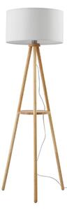 Podne Lampa Lindby, Adamio, Bijela, Dnevna soba, Tkanina / tekstil, Seoska kuća / rustikalni