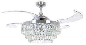 Stropni ventilator Fanaway Veil s rasvjetom, kromiran, tih – Beacon Beacon Lighting, Fanaway Veil, Providna, Dnevna soba, Plastika