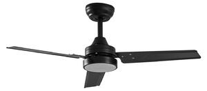 Aerallo LED stropni ventilator, crni, CCT, tih – Lindby Lindby, Aerallo, Crno, Dnevna soba, Metal, Moderan