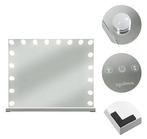 Soulima LED kozmetičko ogledalo 80x62 cm – Hollywood ogledalo s 18 LED žarulja, 3 boje svjetla i podešavanjem jačine