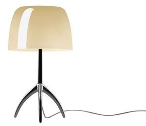 Lumiere Piccola stolna lampa, krom/bež, 35 cm - Foscarini