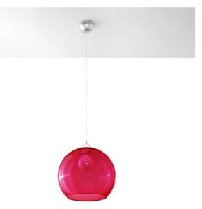 Crvena viseća svjetiljka sa staklenim sjenilom ø 30 cm Bilbao – Nice Lamps