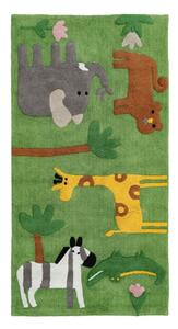 Zelena periva pamučna staza 90x175 cm Animals – Ixia