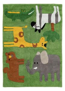 Zeleni periv pamučan dječji tepih 100x135 cm Animals – Ixia