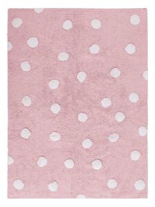 Ružičasti periv/ručno rađen pamučan dječji tepih 120x160 cm Polka Dots Pink – Lorena Canals