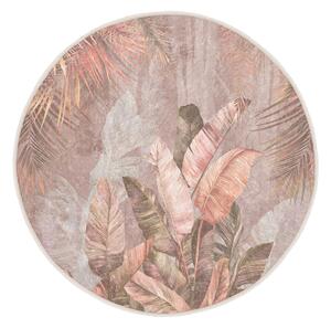 Svijetlo ružičasti perivi okrugao tepih ø 80 cm Dusty Leaves – Mila Home