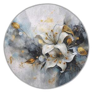 Plavi/sivi perivi okrugao tepih ø 80 cm Golden Lilly – Mila Home