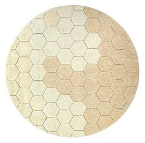 Oker žuti periv/ručno rađen pamučan okrugao tepih ø 140 cm Honeycomb Golden – Lorena Canals
