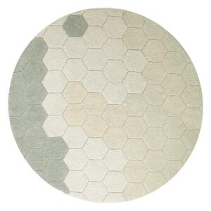 Svijetlo zeleni periv/ručno rađen pamučan okrugao tepih ø 140 cm Honeycomb Blue Sage – Lorena Canals