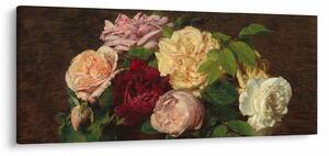 Slika - Henri Fantin-Latour, Roses de Nice on a Table, reprodukcije (120x50 cm)