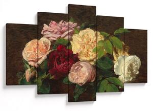 Slika - Henri Fantin-Latour, Roses de Nice on a Table, reprodukcije (150x105 cm)