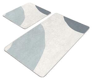 Sive/krem od samta kupaonske prostirke u setu 2 kom 60x100 cm Abstract Shapes – Mila Home