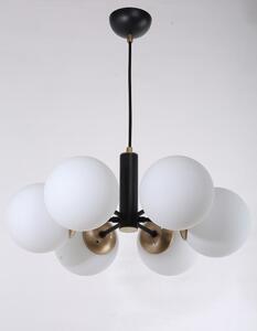 Crna viseća svjetiljka sa staklenim sjenilom ø 56 cm Daisy – Squid Lighting