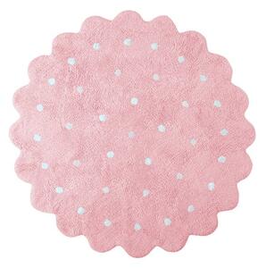 Ružičasti periv/ručno rađen pamučan dječji tepih ø140 cm Little Biscuit Pink – Lorena Canals