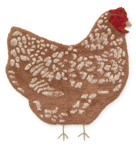 Smeđi periv/ručno rađen pamučan dječji tepih 110x100 cm Chicken – Lorena Canals