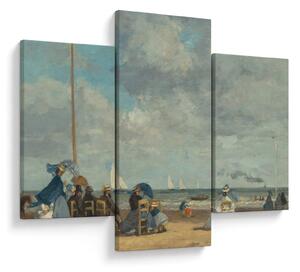 Slika - Eugène Boudin, Beach at Trouville, reprodukcije (90x60 cm)