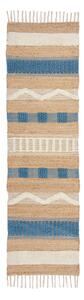 Plava/u prirodnoj boji ručno rađena staza od mješavine jute 60x230 cm Medina Jute – Flair Rugs