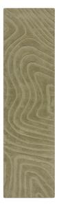 Kaki zelena ručno rađena vunena staza 60x230 cm Mesmerise Sage – Flair Rugs