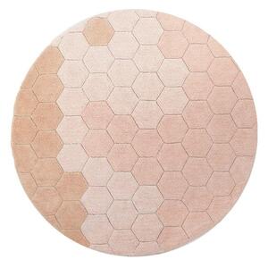 Svijetlo ružičasti periv/ručno rađen pamučan okrugao tepih ø 140 cm Honeycomb Rose – Lorena Canals