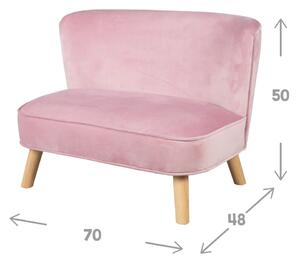Svijetlo ružičasti baršunast dječji kauč 70 cm Lil Sofa – Roba