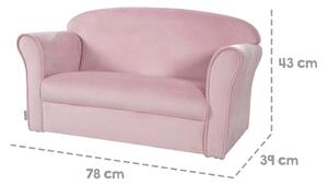 Svijetlo ružičasti baršunast dječji kauč 78 cm Lil Sofa – Roba