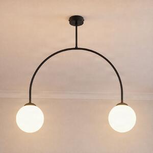 Milagro Lighting Stropna svjetiljka Archie, crna, duljina 68 cm, metal, 2 svjetla, prigušiva, Crno, Dnevni boravak/blagovaonica, Metal