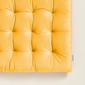 Luksuzni žuti jastuk za stolicu od velura 40x40 cm