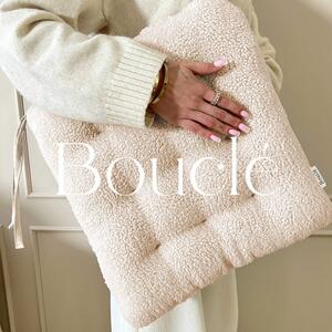 Krem Bouclé jastuk za sjedenje 40 x 40 cm