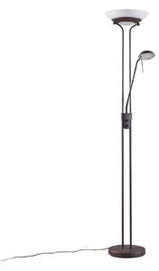 Podne Lampa Lindby, Yveta, prigušiv, Smeđa / hrđa, Dnevna soba, Metal, Seoska kuća / rustikalni