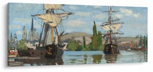 Slika - Claude Monet, Ships Riding on the Seine at Rouen, reprodukcije (120x50 cm)
