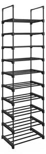 Modularni regal za cipele TUBE, 10 polica, 45x30x174 cm, crni SongmicsHome